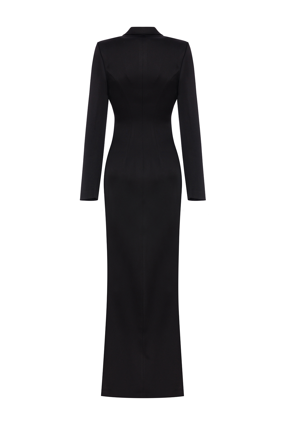 knee length dresses for ladies CD754 Metallic Silver Fitted Embellished Gown Silver / 6 main image 1