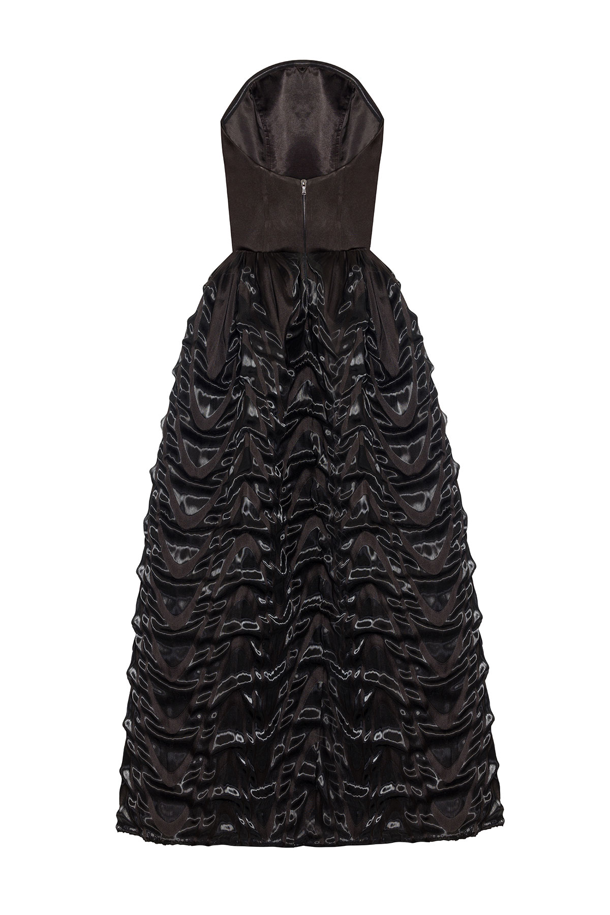black puff skirt dress Mac Duggal Sleeveless Crepe Bubble Skirt Mini Dress main image 0