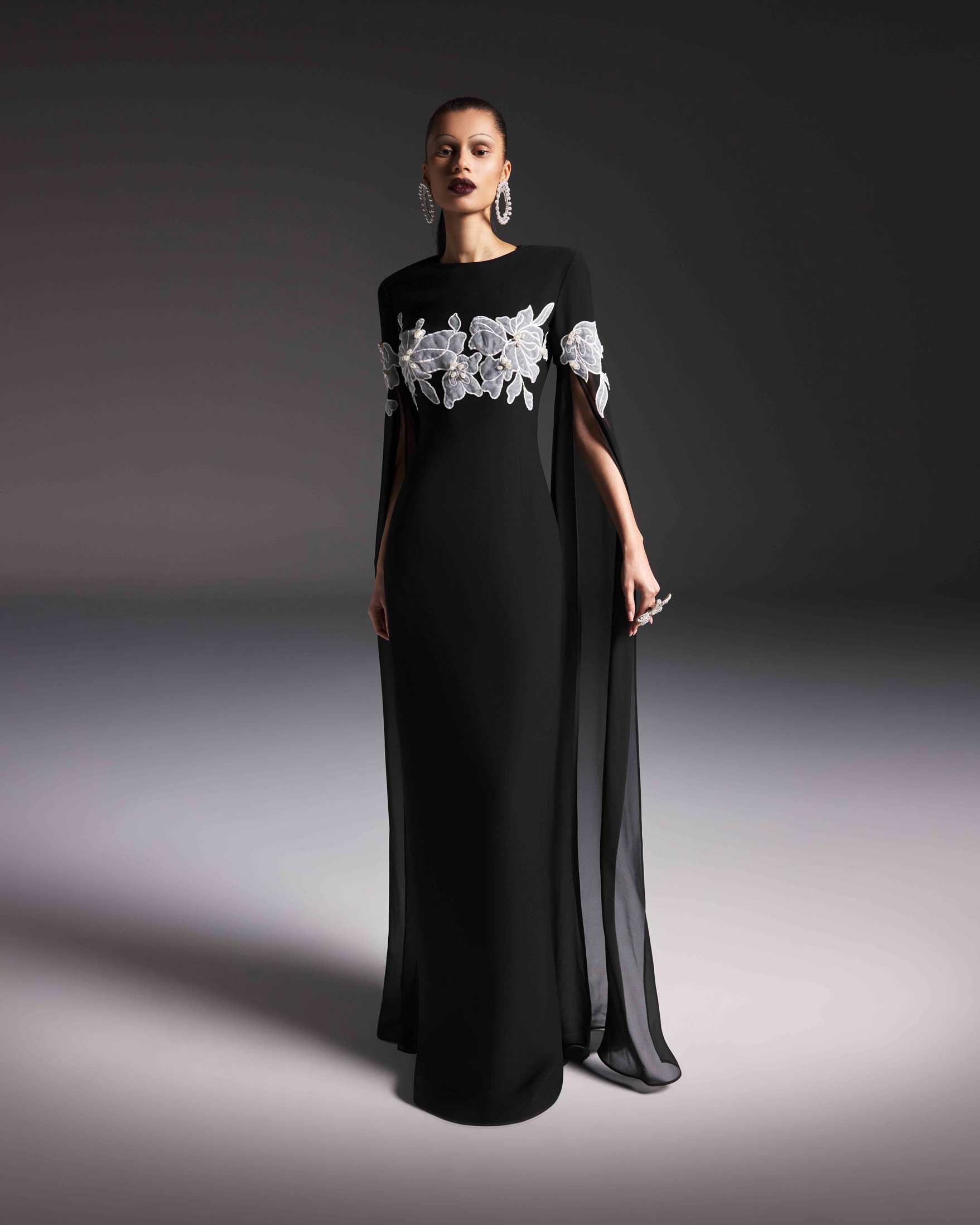 long straight black dress Black Strapless Straight Neck High Slit Sheath Made to Measure Prom Dress